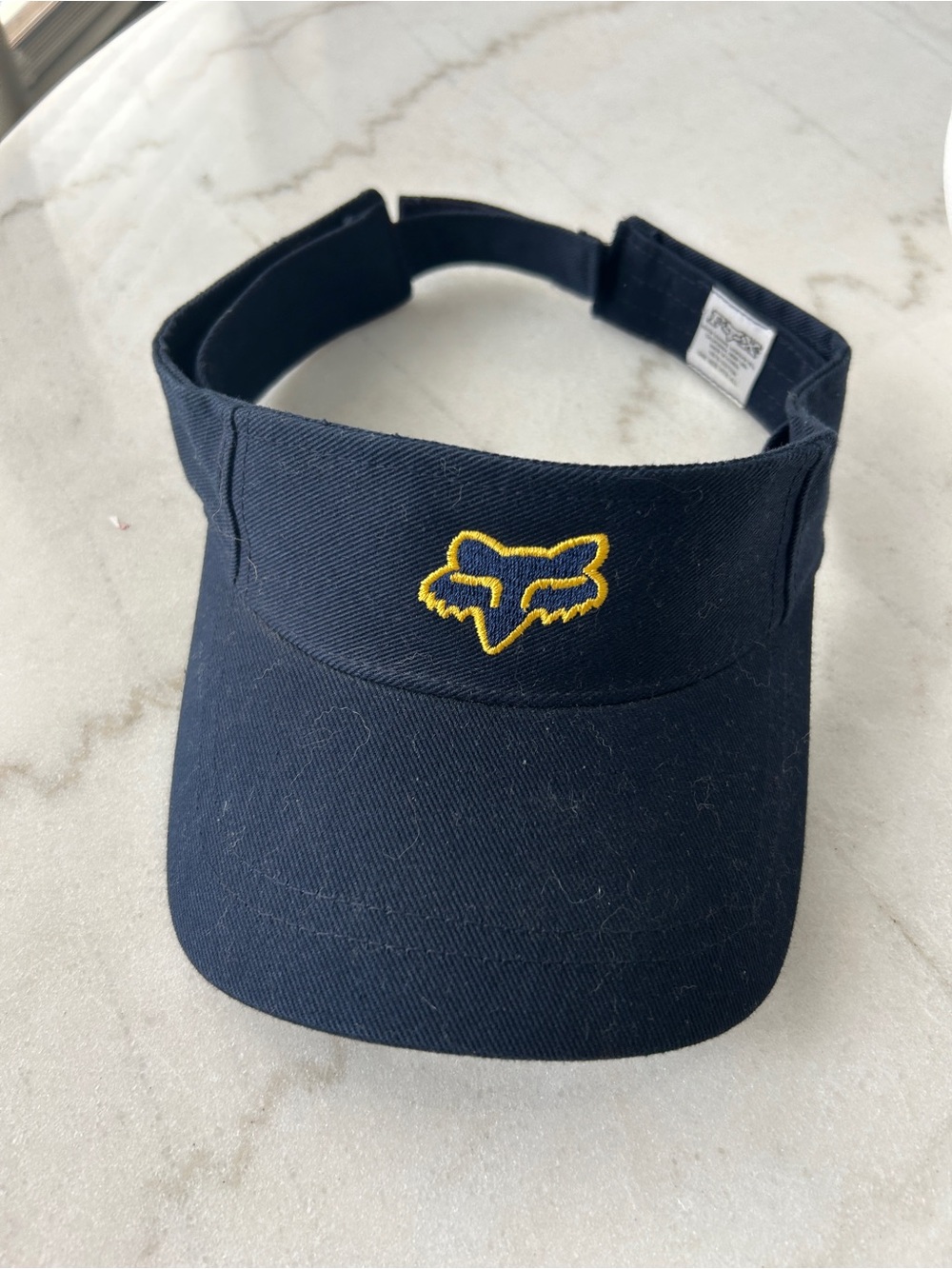 Fox Navy Visor with Yellow Fox Head Logo